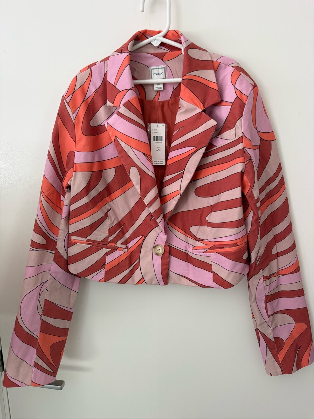 Pucci inspired, cropped blazer. NWT